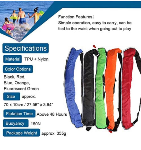 Inflatable Life Jacket PFD Waist Belt – Paddle Gear